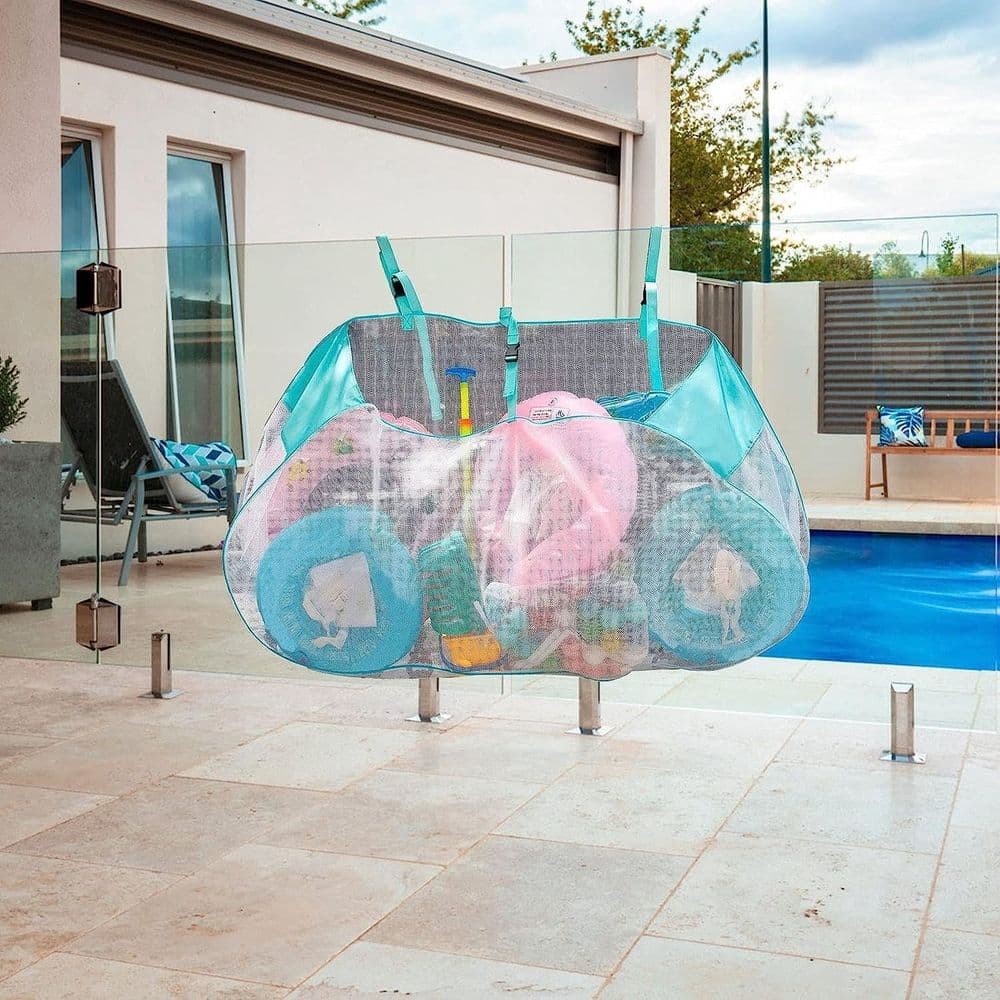 Mesh Pool Float Storage Bag Large Hanging Net Bag Blue
