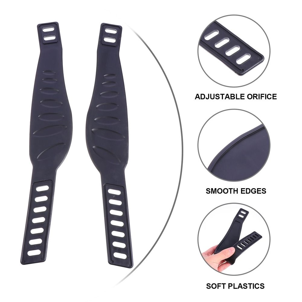 2Pcs Exercise Bike Pedal Straps Black Adjustable Bands for Dynamic Training and Cycling
