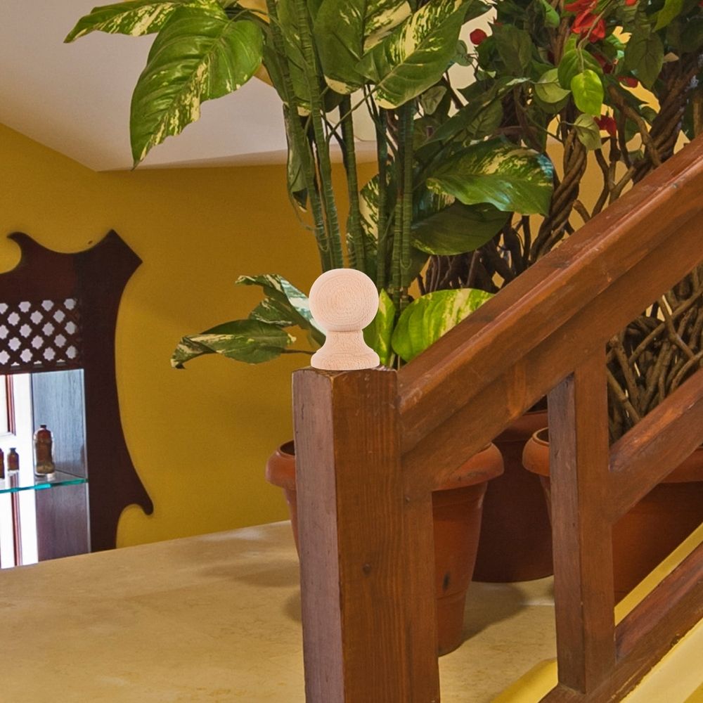 Unfinished Wood Finials for Bed Posts Decorative Round Ball Wooden Finials Solid Wood Ball Finial for Indoor Use