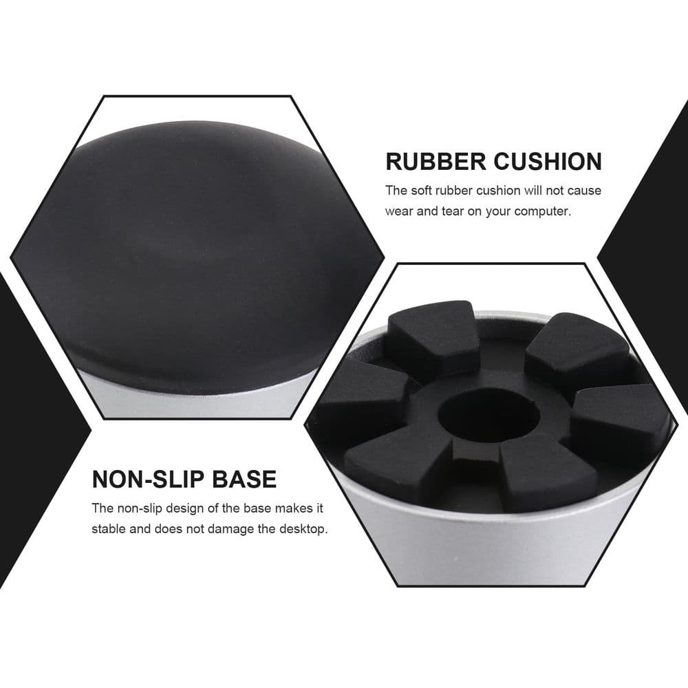 Laptop Riser Holder for Desk with Heat Dissipation, Rubber Base, Black - Back to School Office Essential