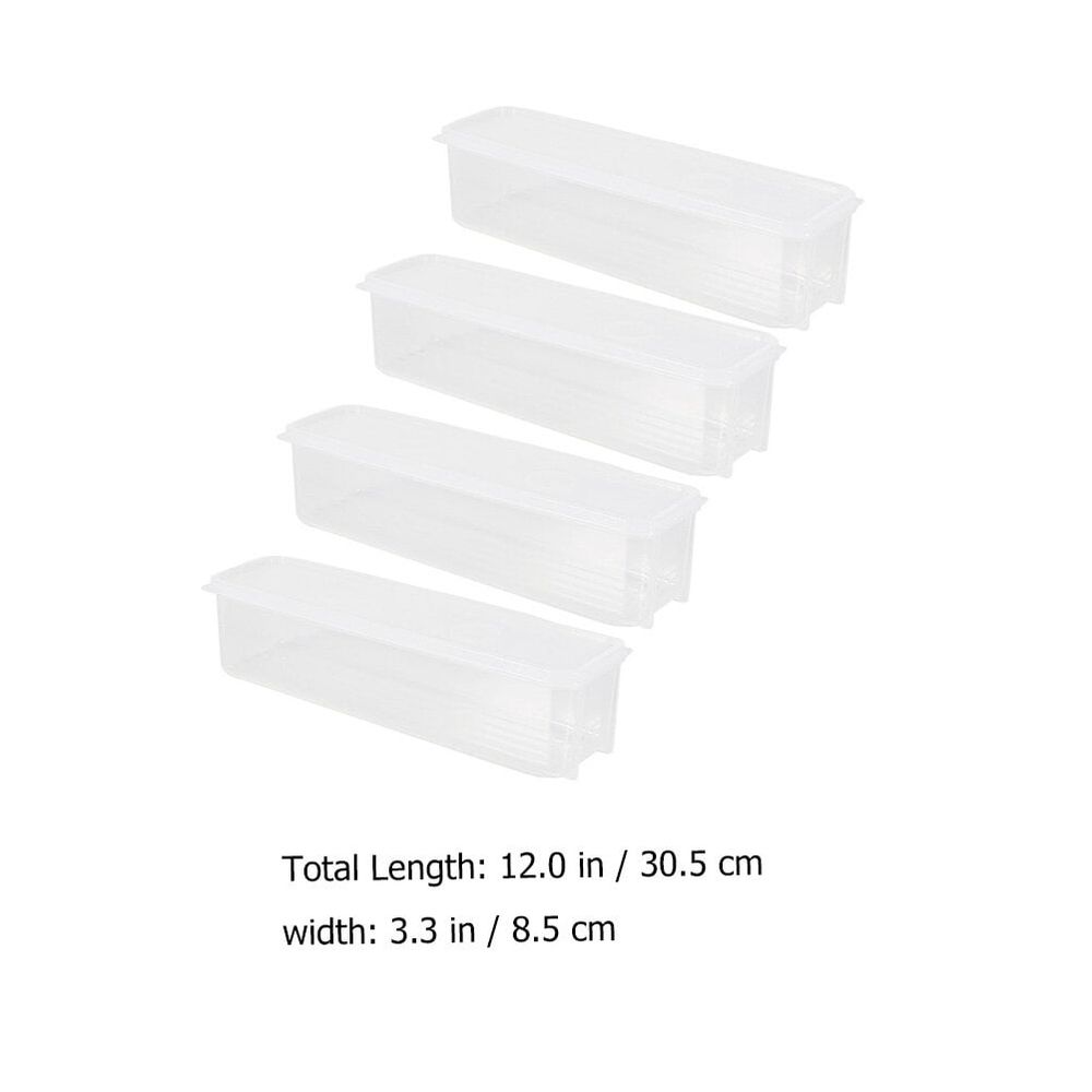 4-Pack Plastic Keeping Storage Boxes, Translucent PP Food Containers for Kitchen and Family Use