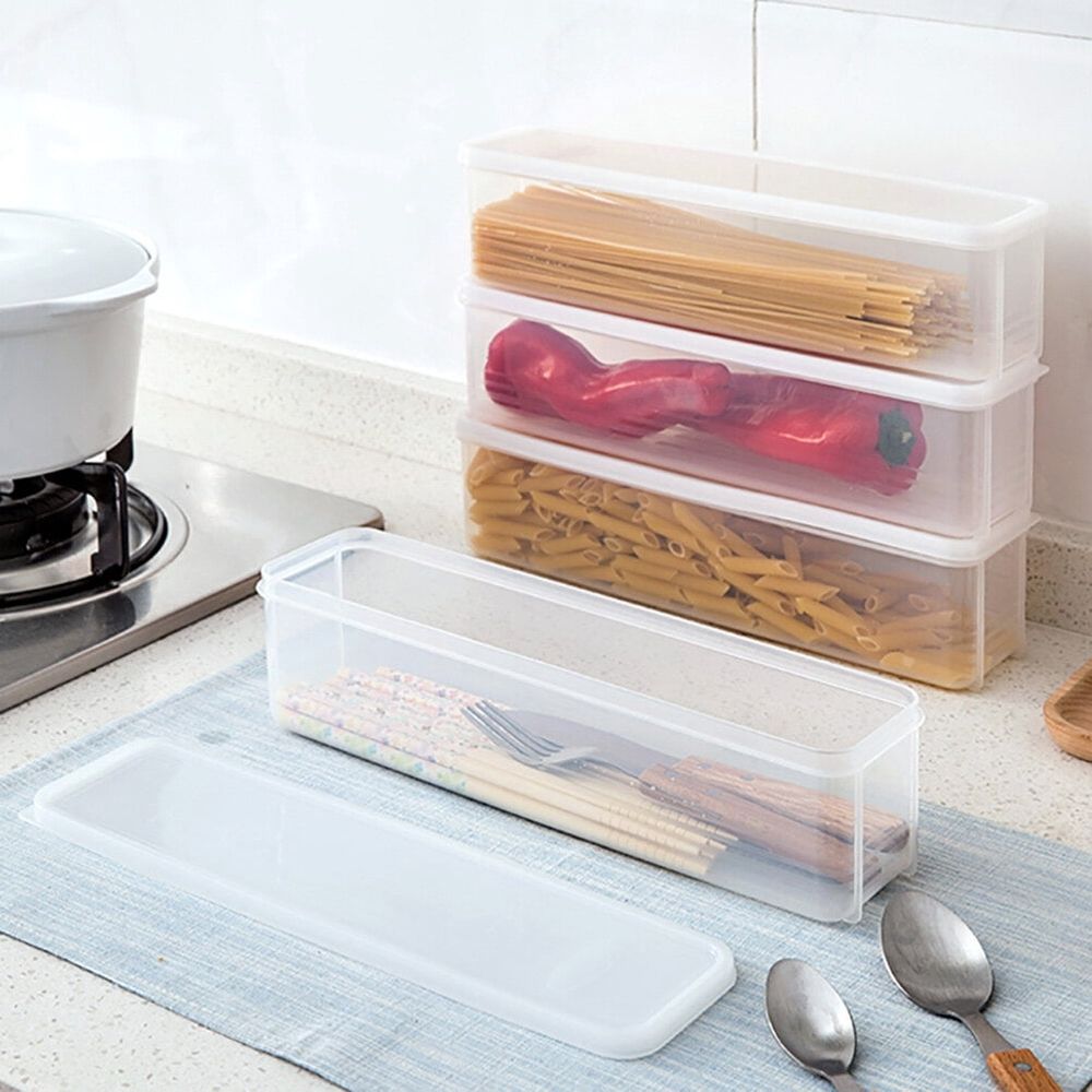 4-Pack Plastic Keeping Storage Boxes, Translucent PP Food Containers for Kitchen and Family Use