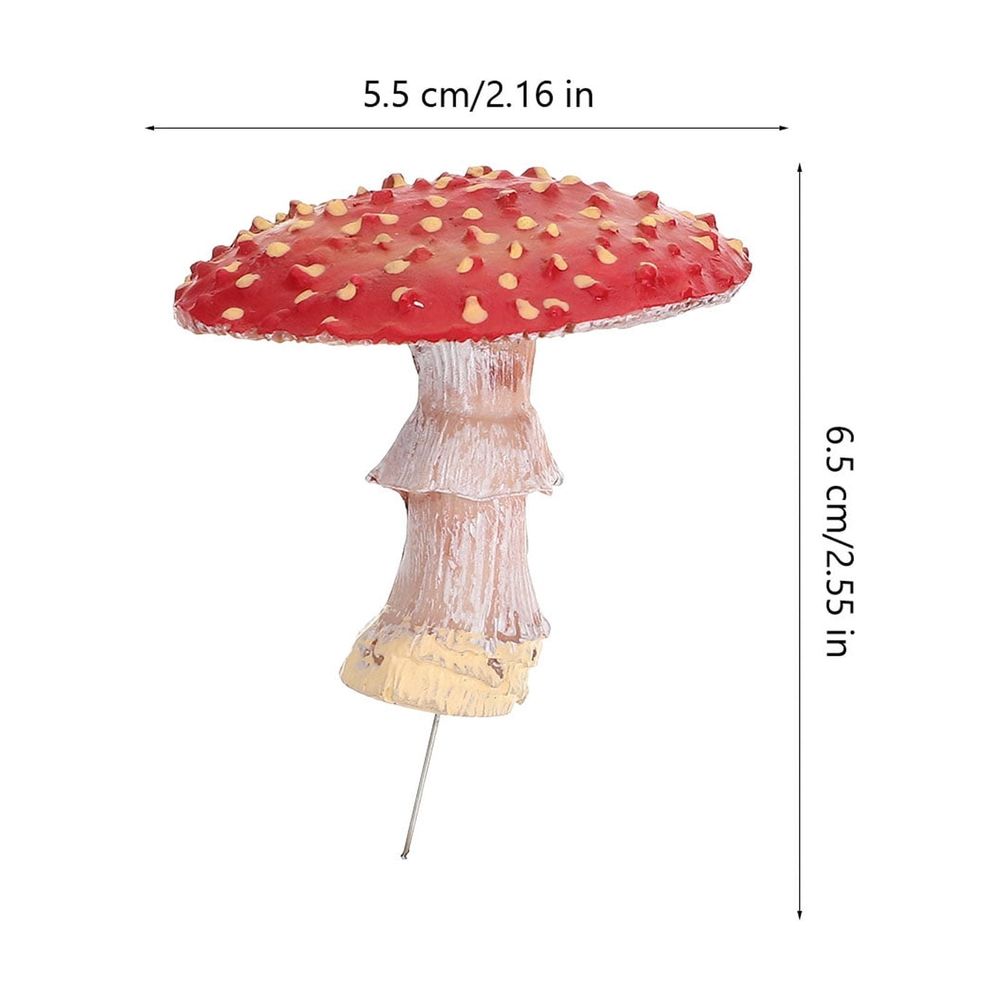 3Pcs Simulation Resin Mushroom Decor for Garden and Fairy Scene with Assorted Colors