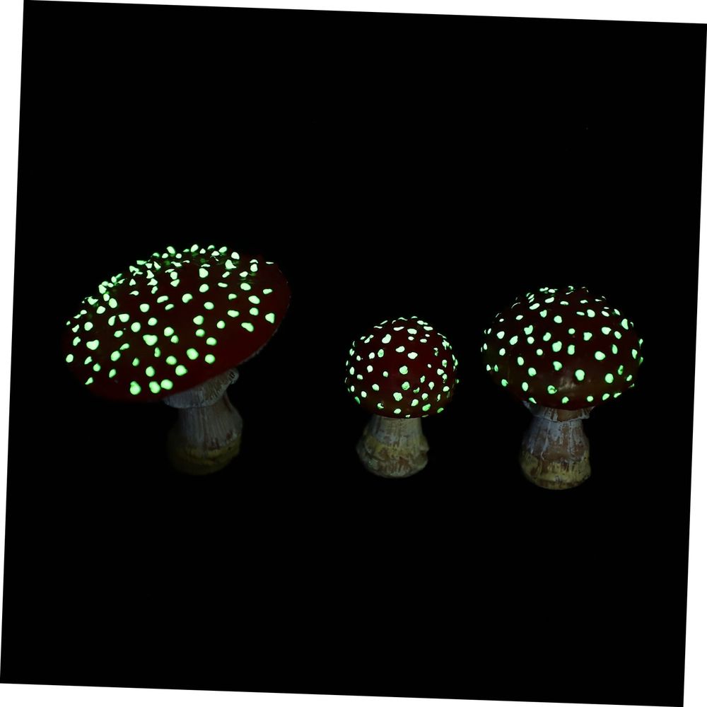 3Pcs Simulation Resin Mushroom Decor for Garden and Fairy Scene with Assorted Colors