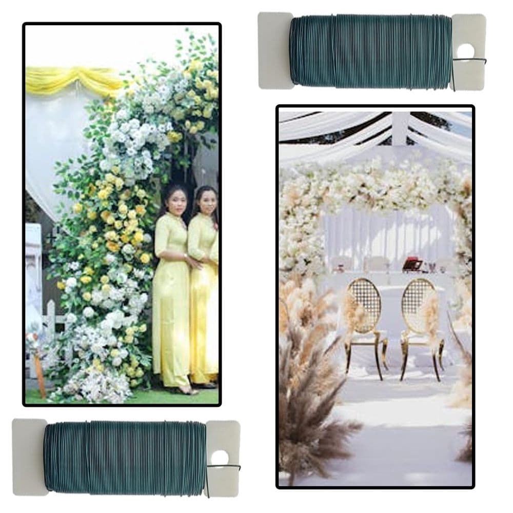 Florist Wire 22 Gauge Flexible Paddle Wire 76 Yards Green for Wreaths Flower Arrangements Crafts and Garland