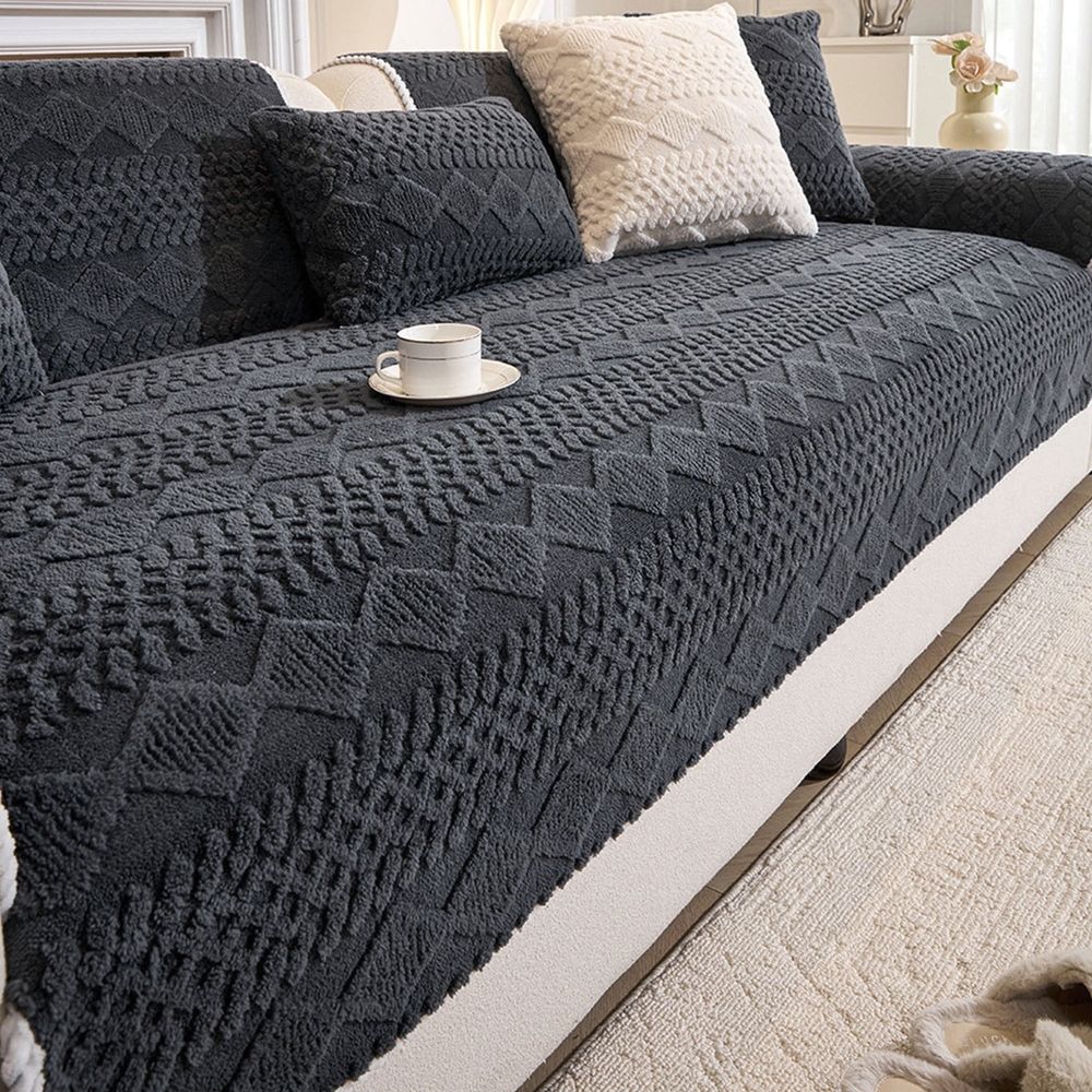 Washable Non-Slip Plush Sofa Cover for 3-Seater Couches | Thick & Soft Pet-Friendly Furniture Protector | 120x70cm (1 Piece)