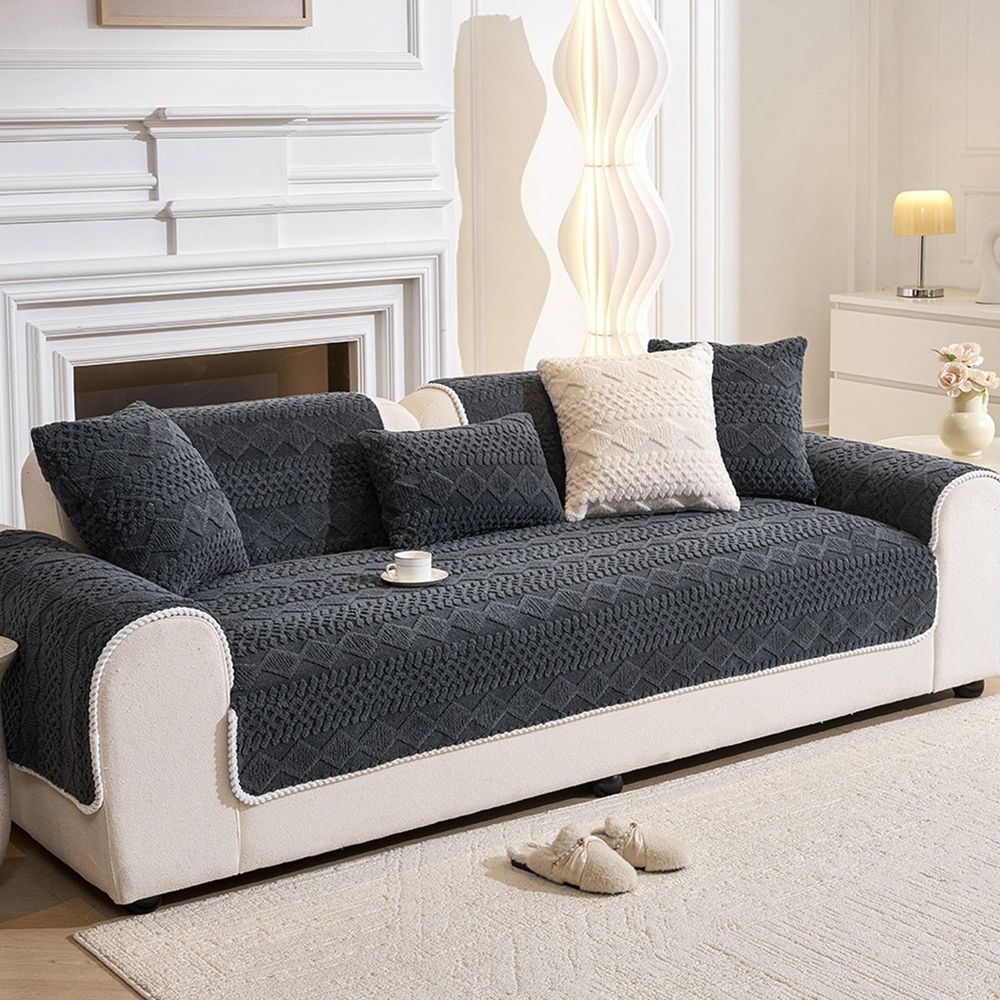 Washable Non-Slip Plush Sofa Cover for 3-Seater Couches | Thick & Soft Pet-Friendly Furniture Protector | 120x70cm (1 Piece)
