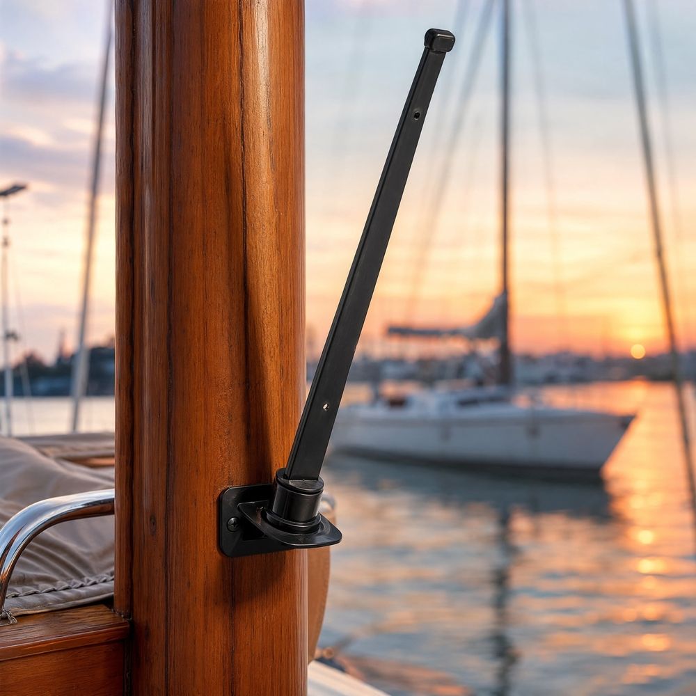 Portable Marine Flag Pole with Plastic Base, Outdoor Flagpole for Boats, Yachts, and Various Marine Uses