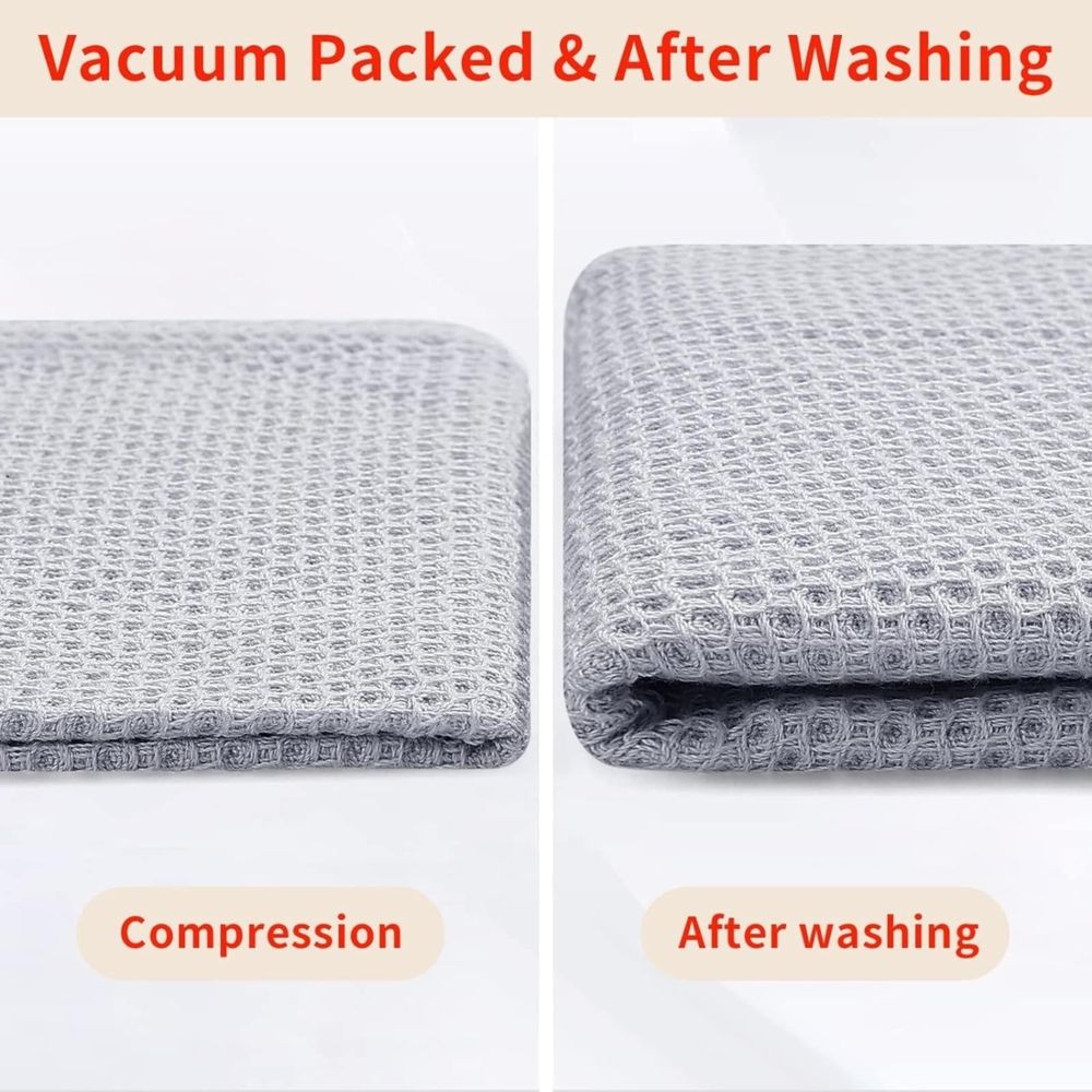 Kitchen Dishcloth Set 100% Cotton Waffle Weave Kitchen Dish Cloths,Ultra Soft Absorbent Quick Drying Dish Towels,13.4 X 13.4 Inches,4-Pack Dark Green