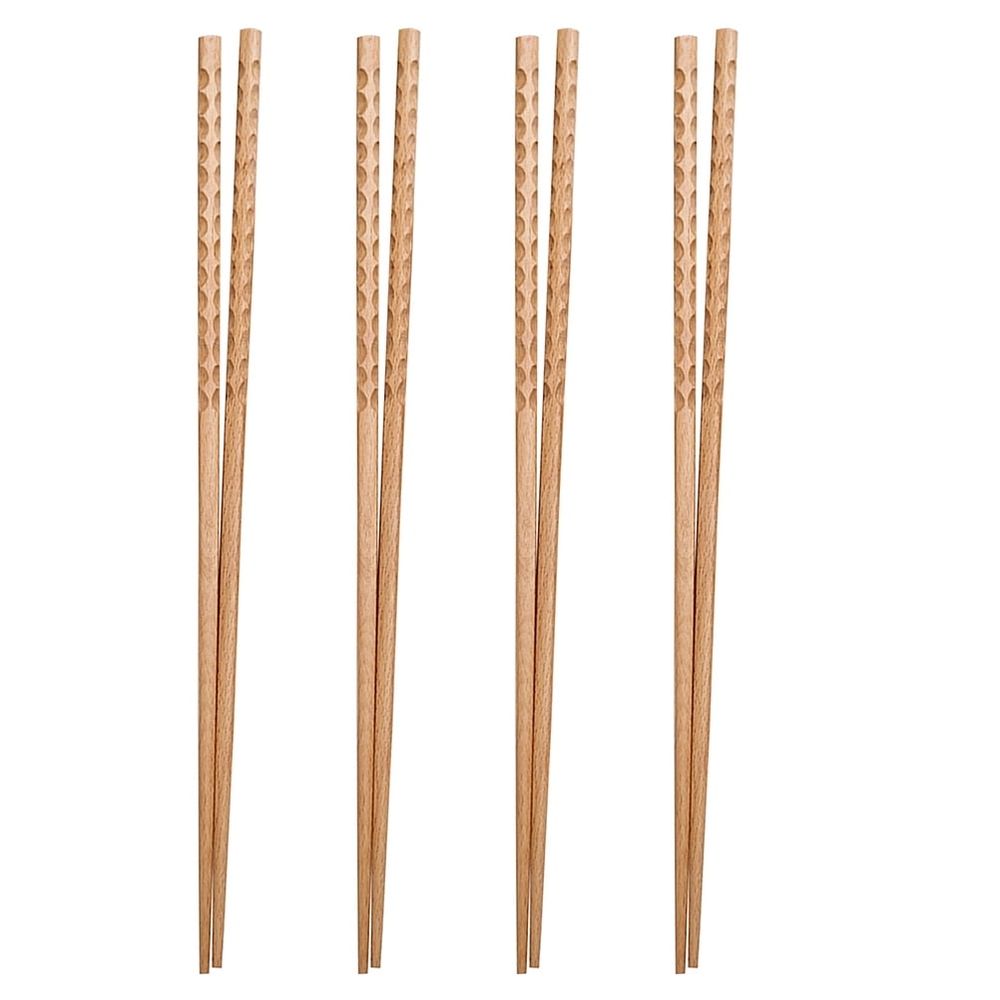 Long Chopstick 4 pairs of Wooden Frying Chopsticks Cooking Chopsticks Extra Long Chopstick,12.6"X0.39"X0.39
