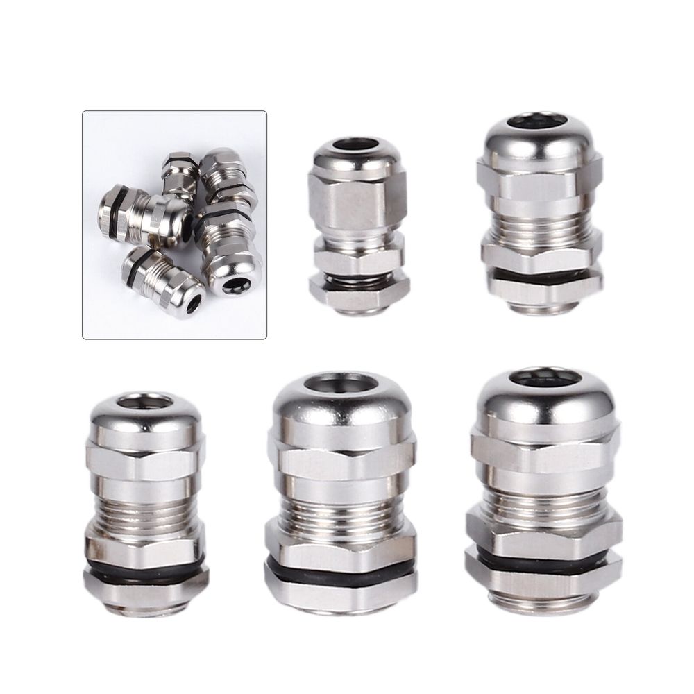 5Pcs Durable Metal Gs for Cable Waterproof Plated Silver for Machinery and Home Use