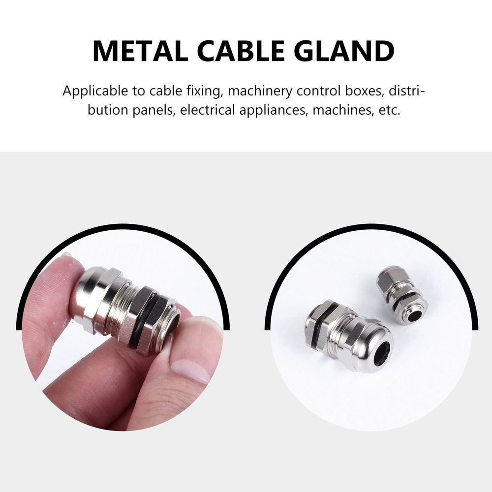 5Pcs Durable Metal Gs for Cable Waterproof Plated Silver for Machinery and Home Use