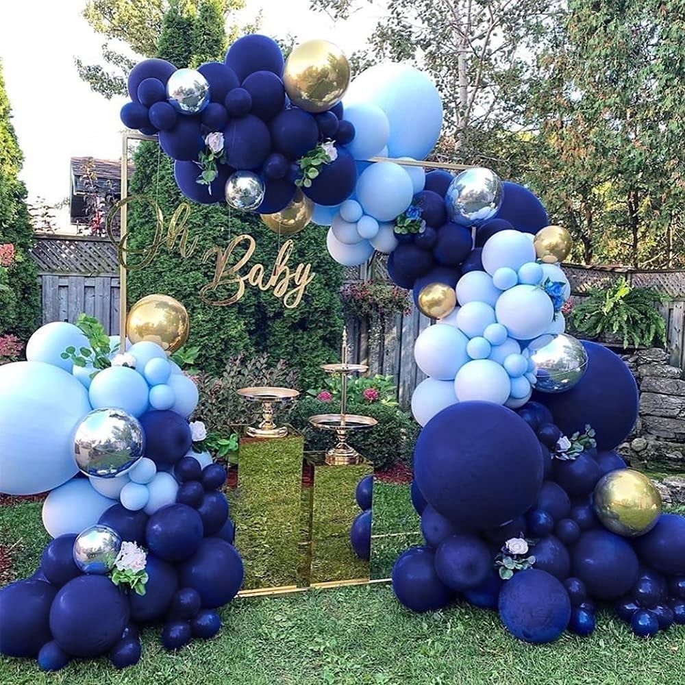 Balloon Arch Kit, 116 PCS Navy Blue Balloons Macaron Blue Balloons Balloon Garland Kit Blue Balloon Arch Party Balloons Latex Balloons for Baby Shower Decorations Wedding Decorations Birthday