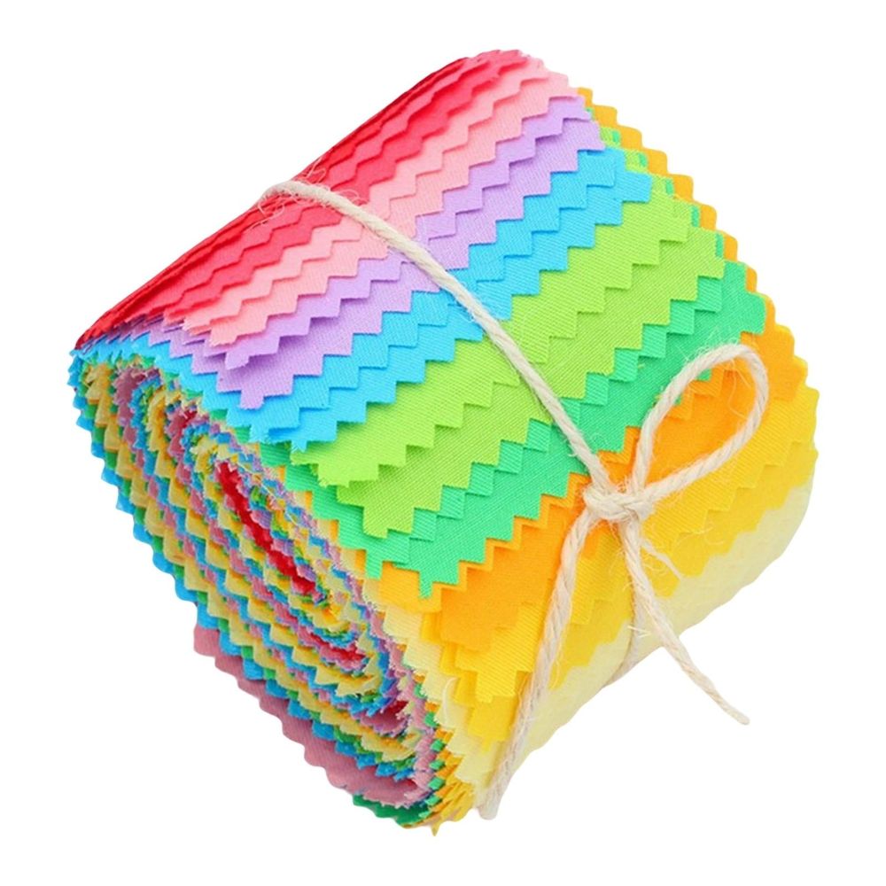 36 pieces of jelly roll multi-color fabric quilting strips, sewn with different patterns and quilting techniques for home DIY
