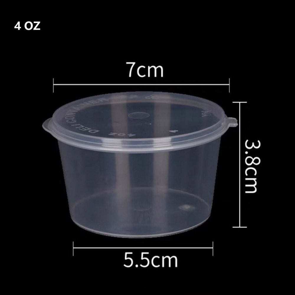 Disposable One-Piece Sauce Cup,Diposable Plastic Portion Cups With Lids,50 Pcs 4 Oz Clear Disposable Plastic Portion Cups With Lids – Leak-Resistant For Meal Prep,Sauces,Jello Shots,Crafts & More