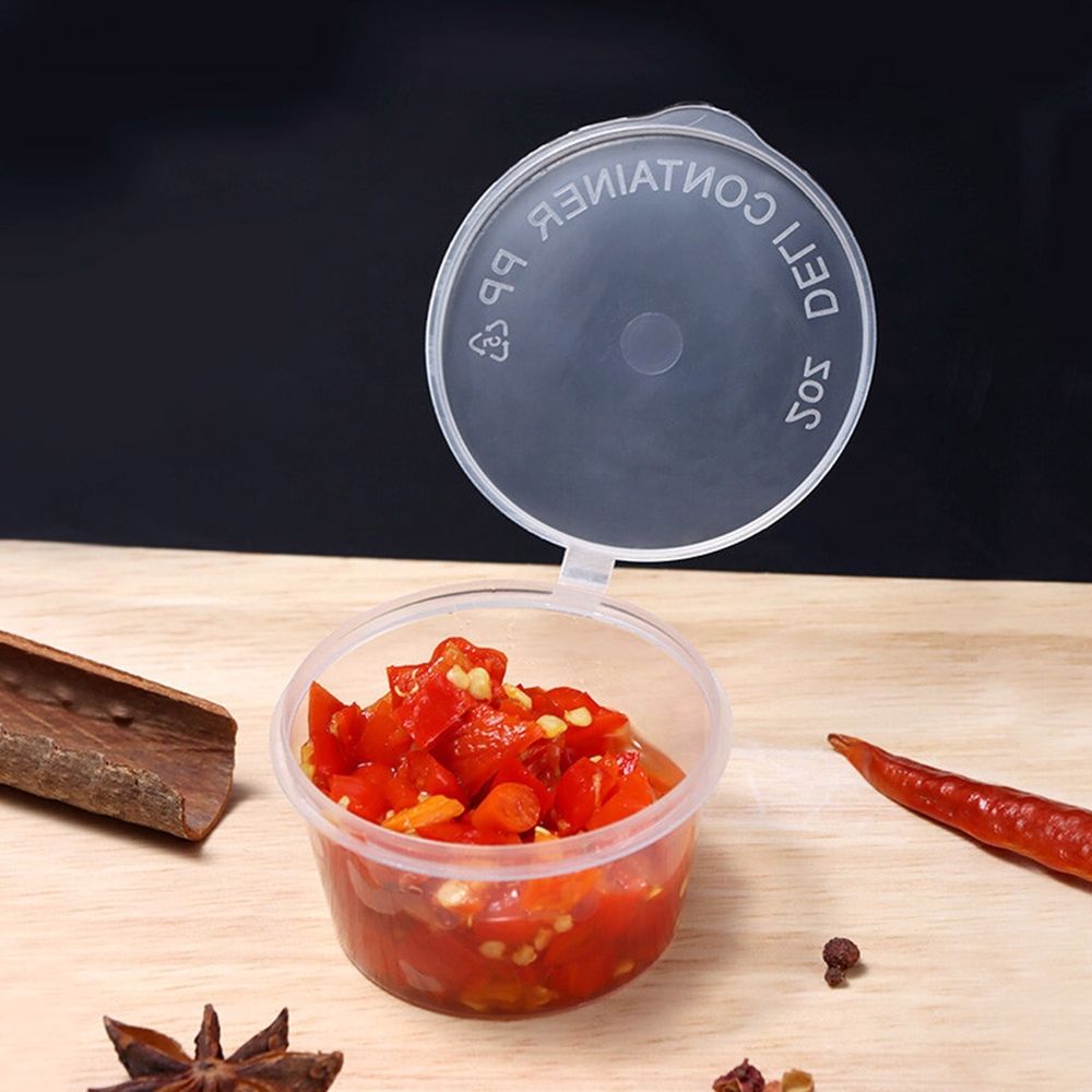 Disposable One-Piece Sauce Cup,Diposable Plastic Portion Cups With Lids,50 Pcs 4 Oz Clear Disposable Plastic Portion Cups With Lids – Leak-Resistant For Meal Prep,Sauces,Jello Shots,Crafts & More