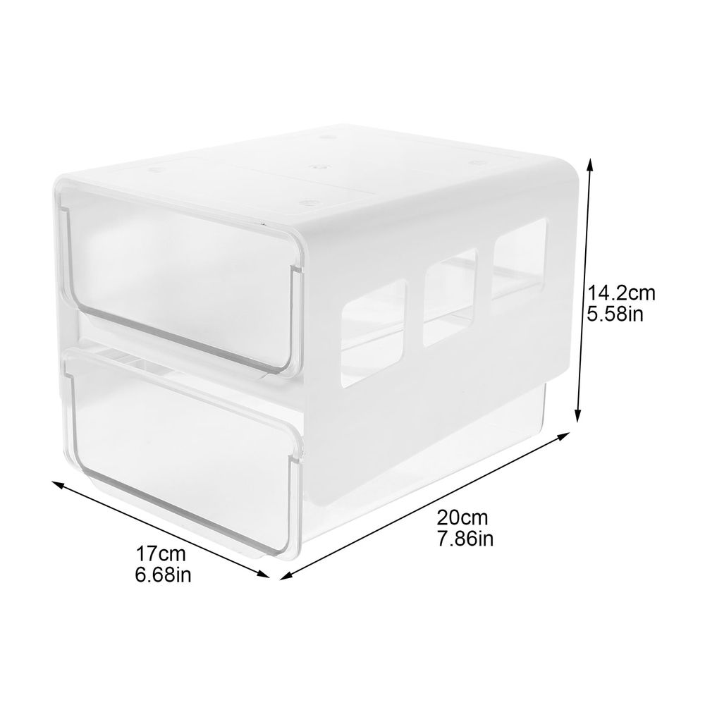 1-Pack Under Desk Drawer Organizer, White Transparent Rectangular Storage Box, 11.8 x 6.7 x 5.7 Inches