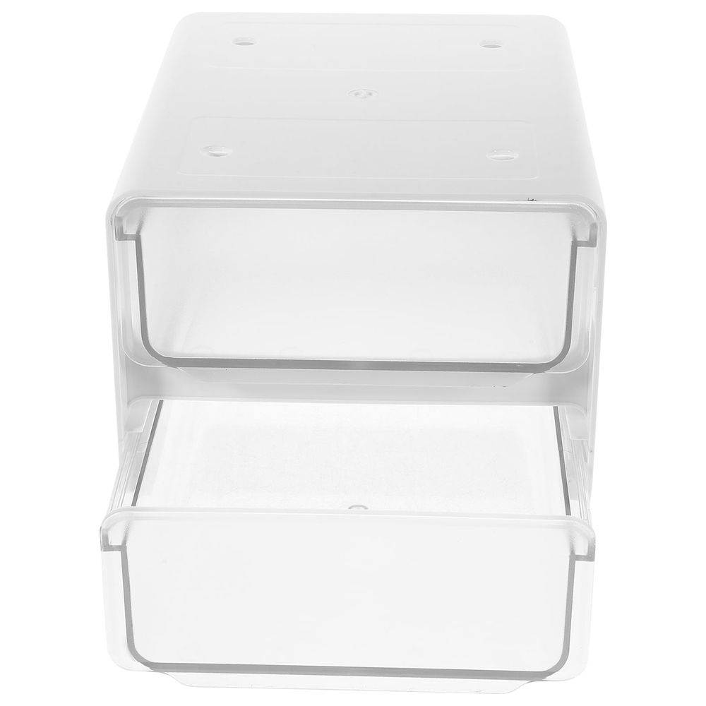 1-Pack Under Desk Drawer Organizer, White Transparent Rectangular Storage Box, 11.8 x 6.7 x 5.7 Inches