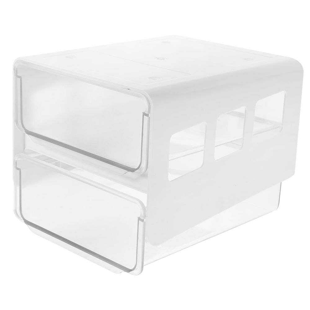 1-Pack Under Desk Drawer Organizer, White Transparent Rectangular Storage Box, 11.8 x 6.7 x 5.7 Inches