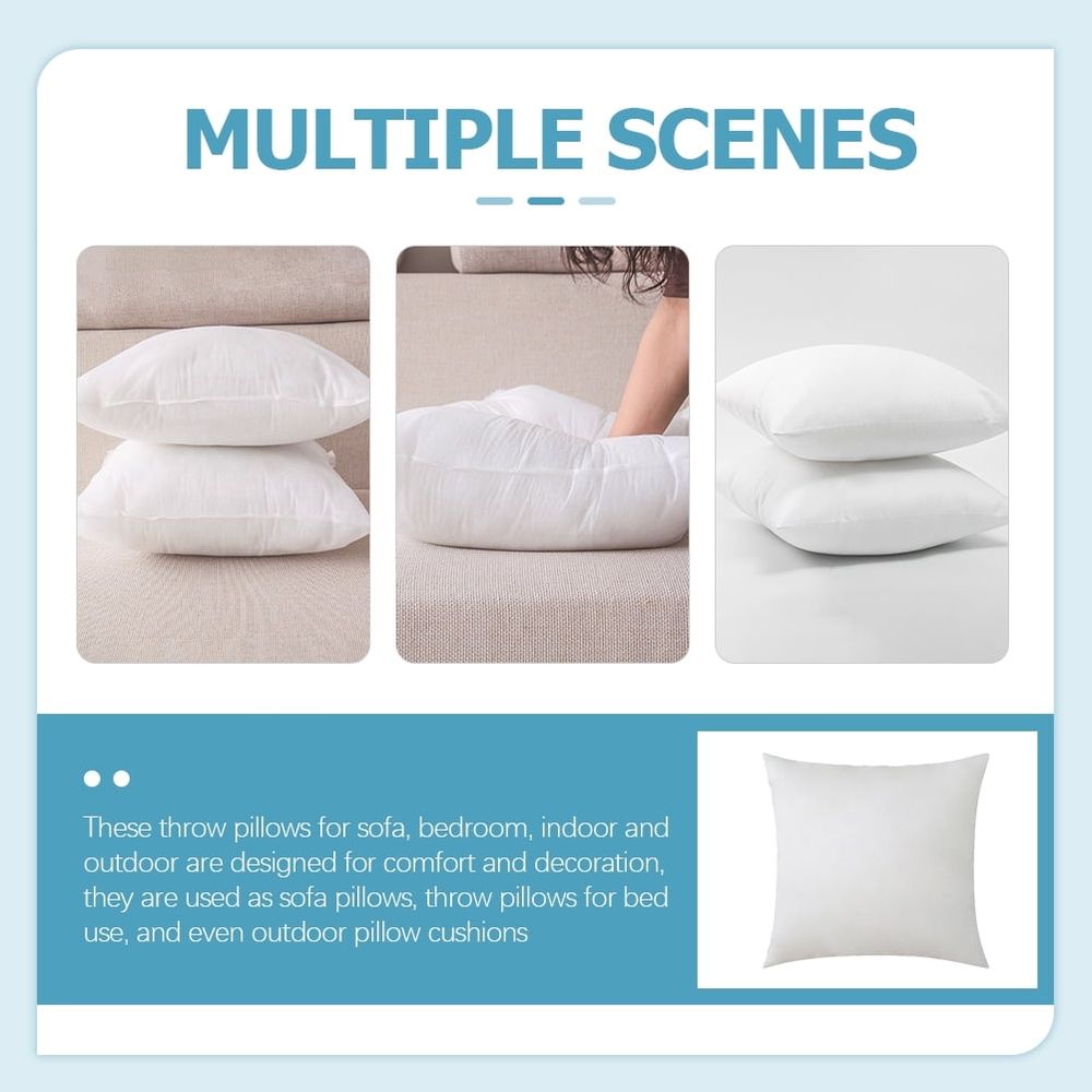 Comfortable White Pillow Inserts PP Cotton Blend for Home Decor