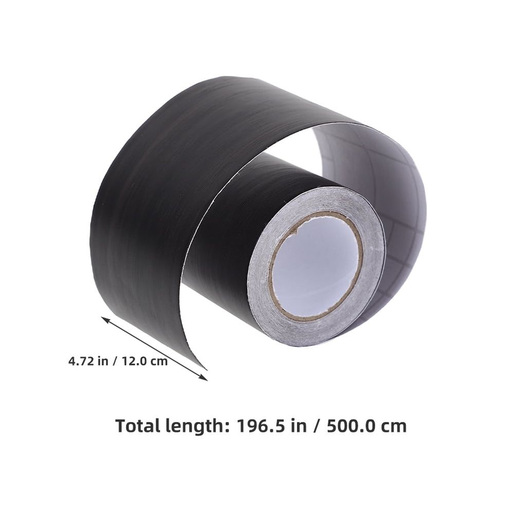 1 Roll Flexible Baseboard Molding Black Wood Grain for Bedroom Balcony Entrance Hallway Corridor