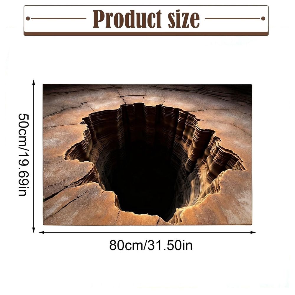 Area Rugs,Optical Rug 3D Rugs Optical Rug That Looks Like A Hole Non Doormat For Entrance Entryway Kitchen Bathroom