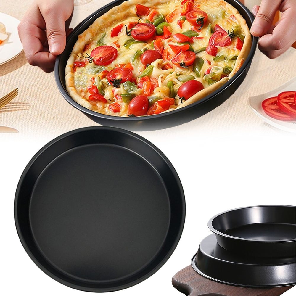 Nonstick Round Pizza Pan for Oven (1 Piece), Deep Dish Pie Plate Baking Tray for Bread and Cake – Textile, for Nonstick Round Pizza and Pie Pan for Oven