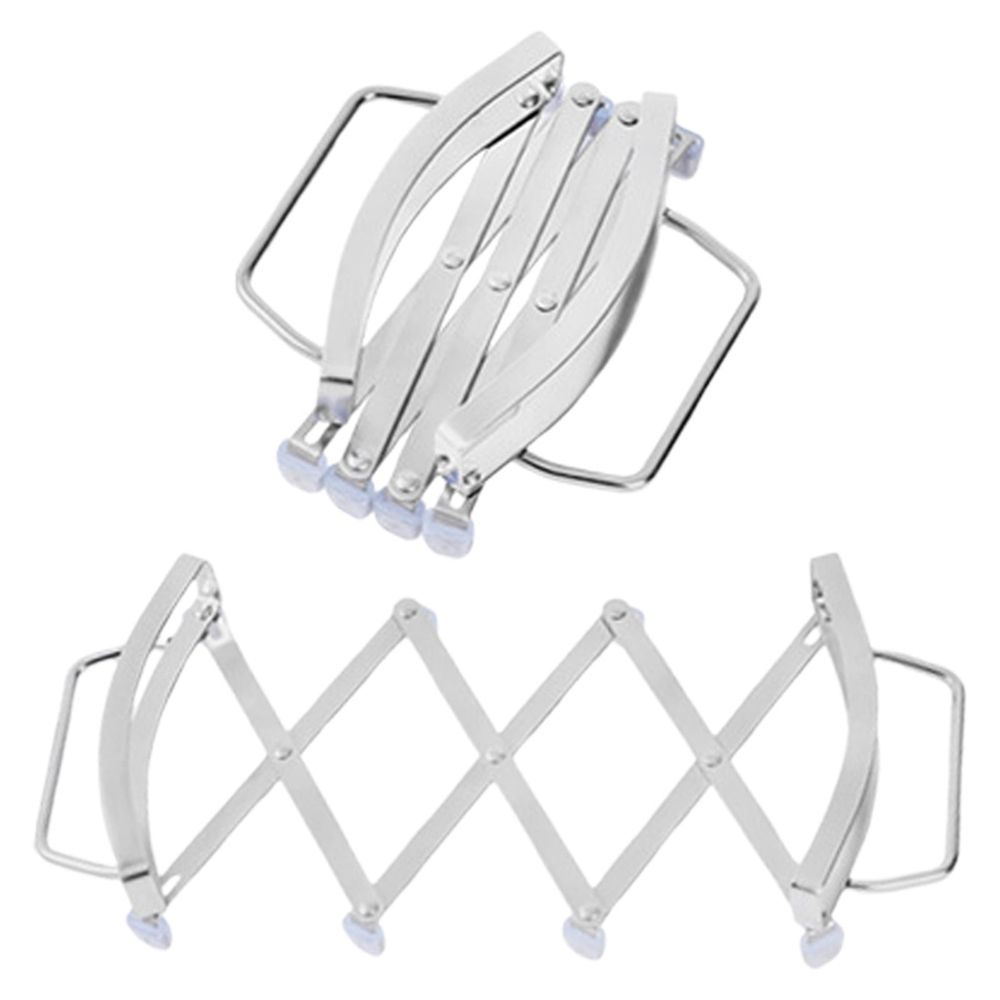 Silver Stainless Steel Expanding Trivet, 18x16cm, Heat-Resistant Mat for Countertop & Hot Pots, Holds Dishes Within 10 Inches (1pc)