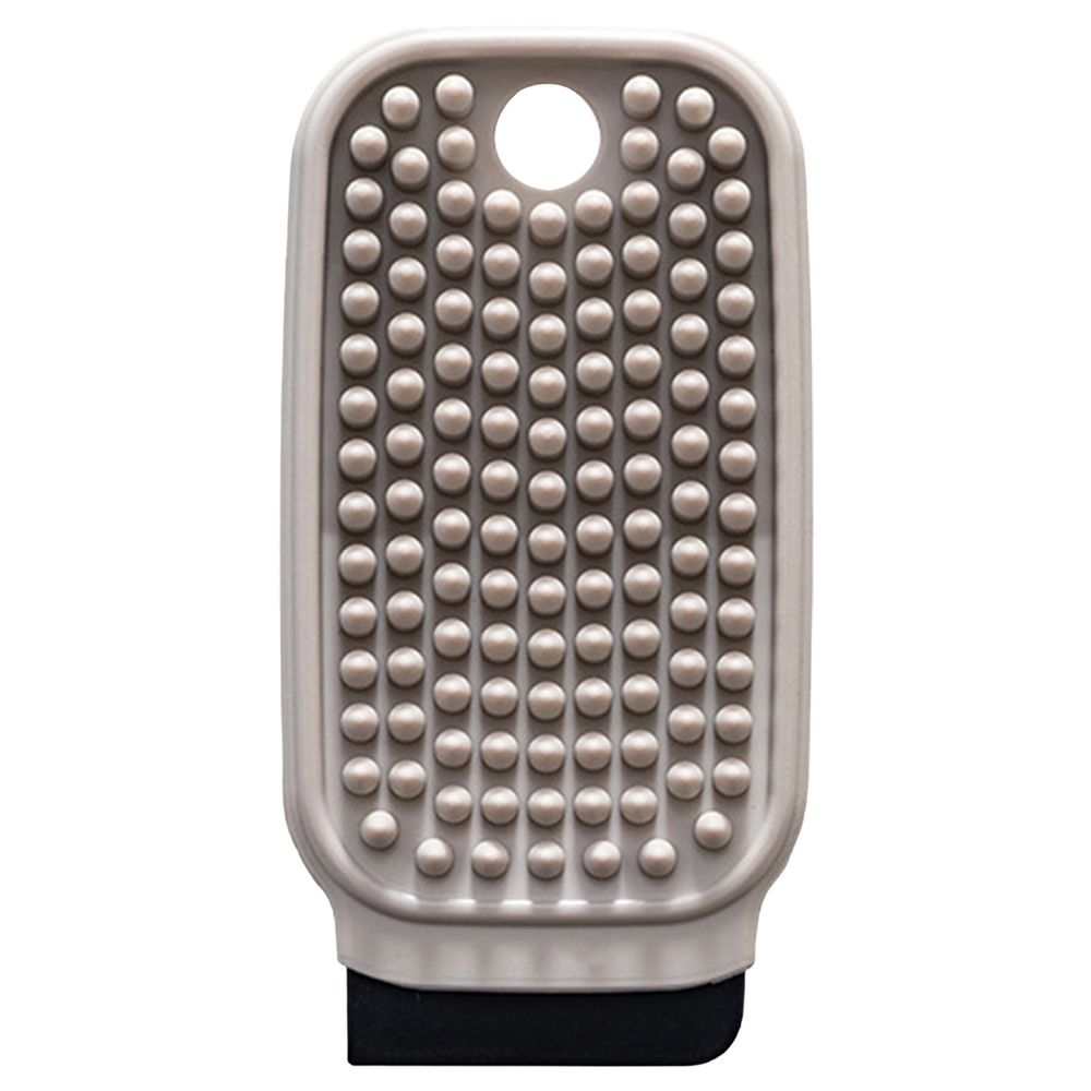 Gray Silicone Vegetable & Potato Scrubber Brush, 12x7cm, Dual Hard/Soft Sides for Tough Cleaning (1pc)