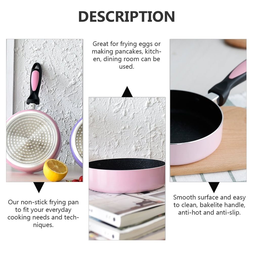 1Pc Pink Pancake Pan with Honeycomb Stainless Steel Bottom for Induction Cooker
