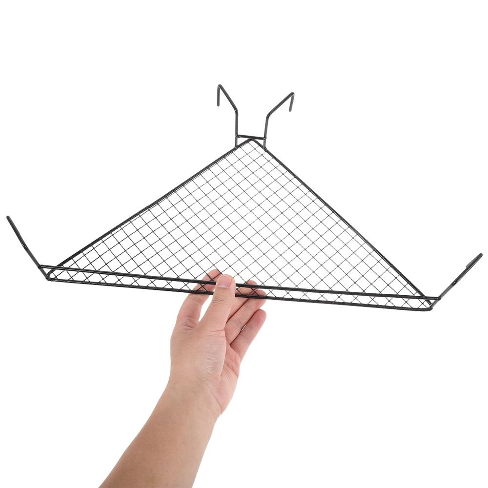 Black Metal Wire Balcony Hanging Plant Stand Corner Shelf for Storage and Decorative Display