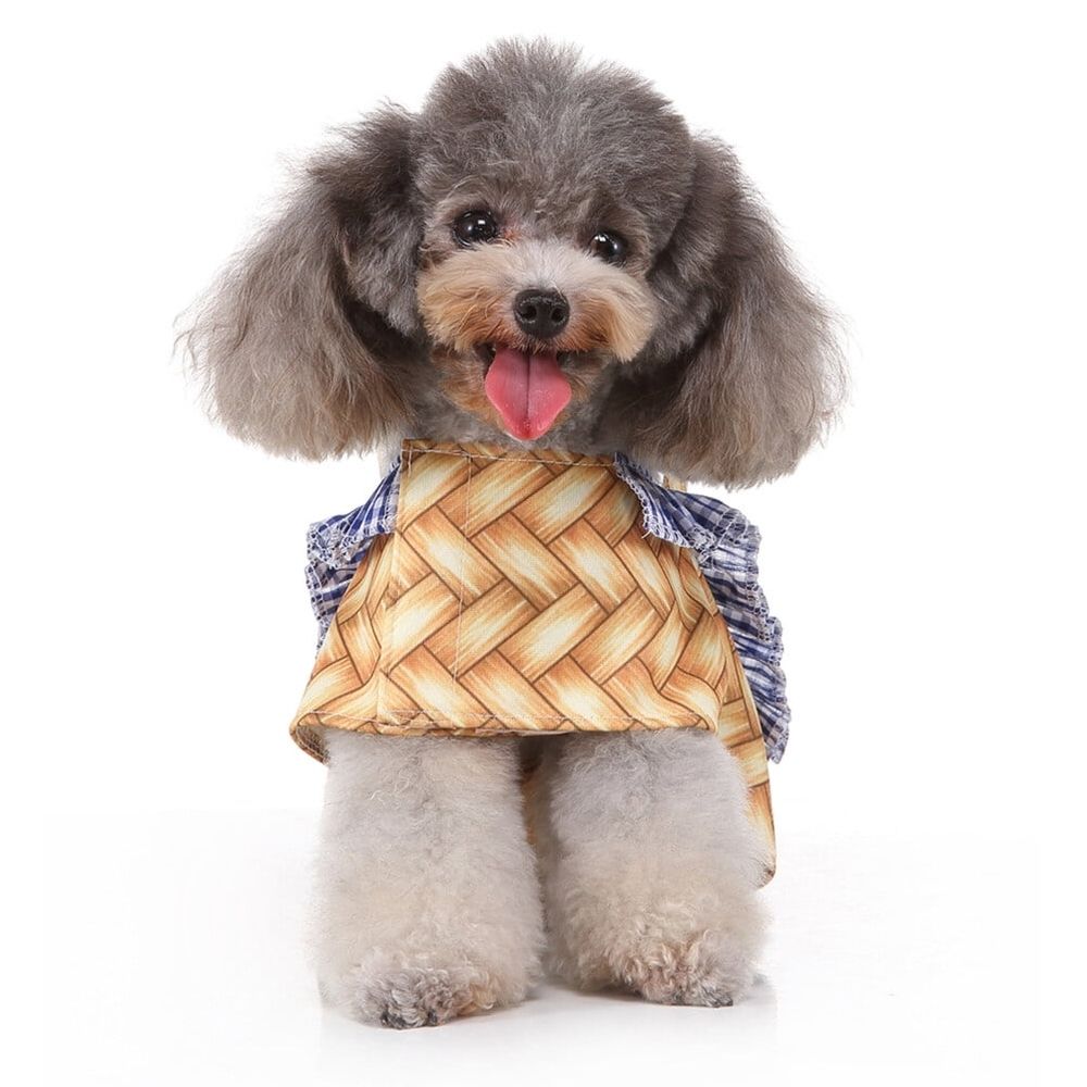 Dog Cosplay Costume Yellow Acrylic Fiber Eye-Catching and Breathable for Outdoor