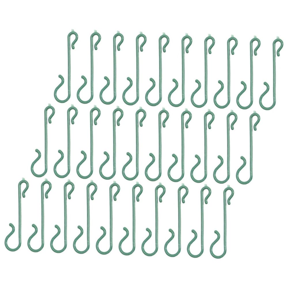 100Pcs Christmas Pendant Hooks Green Plastic Mini Ornament Hangers for Tree