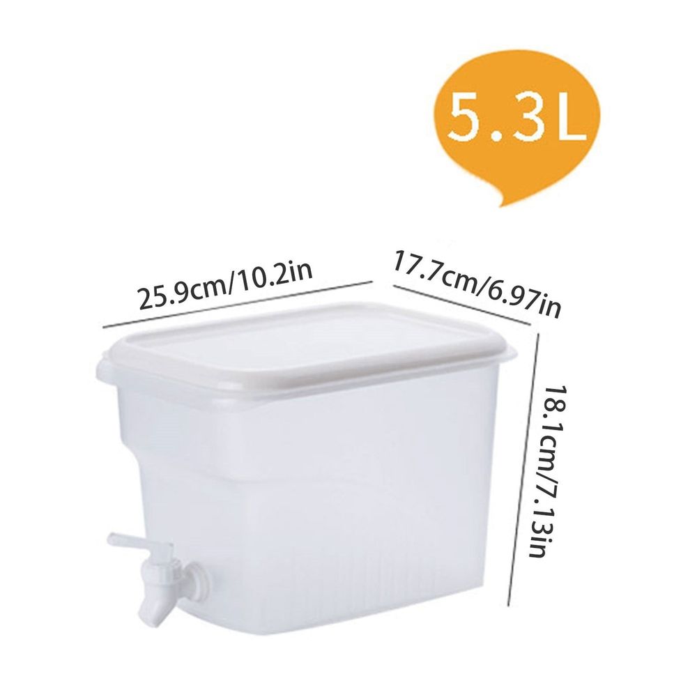 2Pcs Plastic Water Dispensers Fridge Liquid Dispenser Drink Dispenser With Tap Iced Beverage Dispensers For Milk Ice Tea Cocktail Juice Lemonade