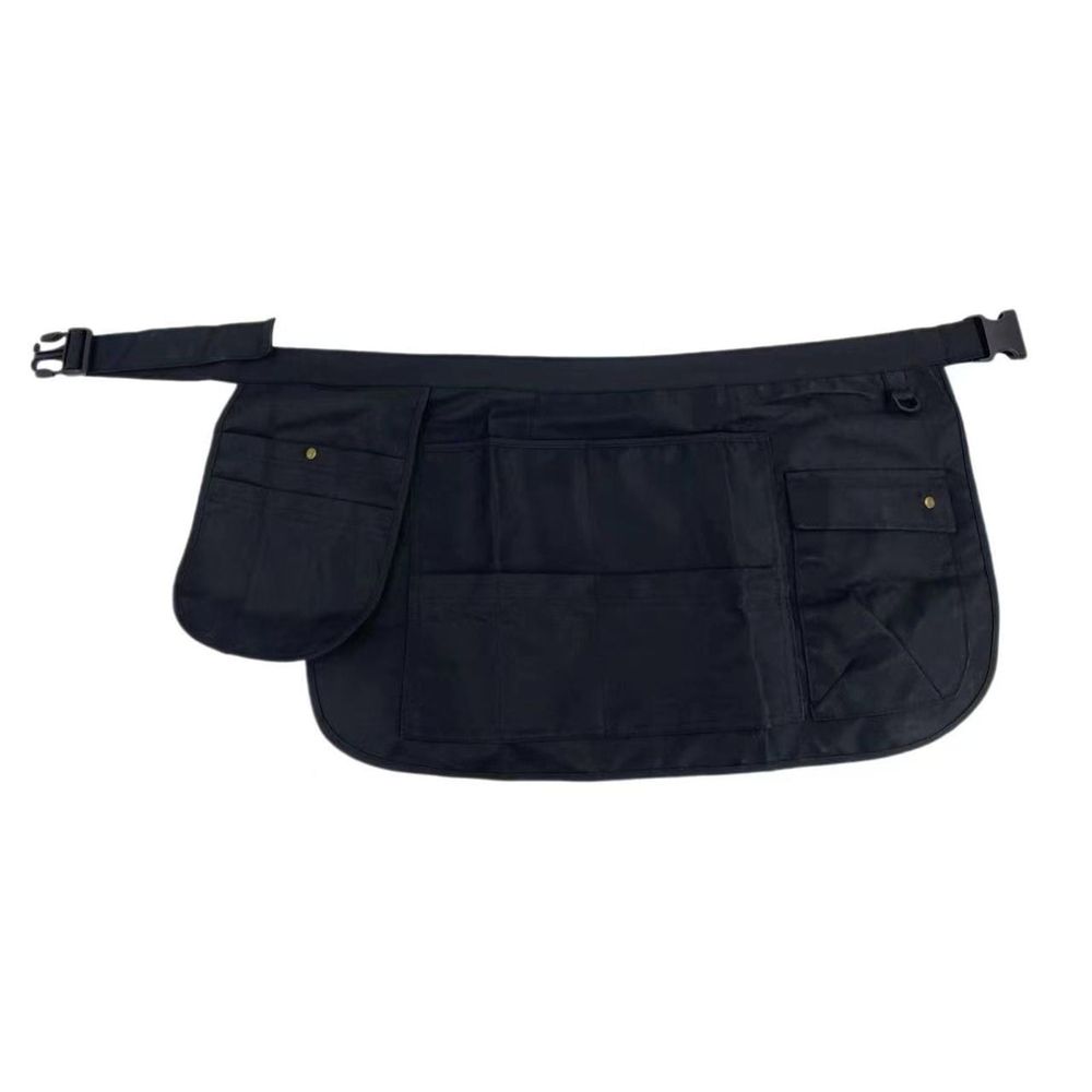 Half Length Apron With Integrated Hardware Tool Storage Pouch And Waist Pack Multi Compartment Organizer For DIY Enthusiasts And Handymen