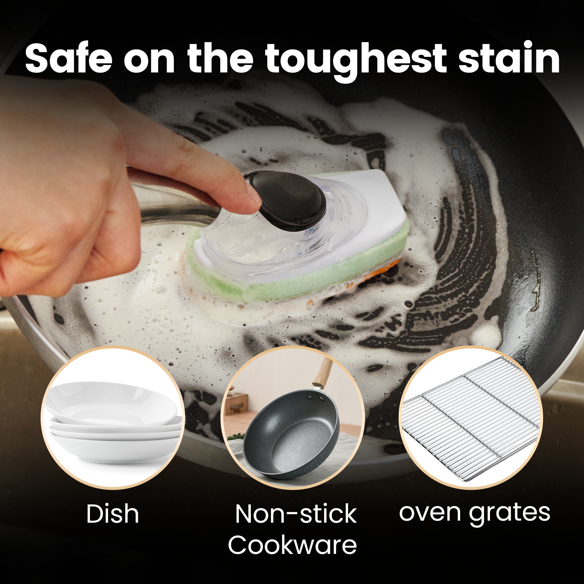 Gourmet Easy Dishwand Sponge Refills for Soap Dispenser, Non-Scratch, 6Pack
