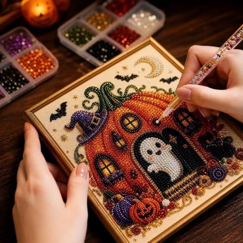 DIY Mystic Crystal Ball Art Kit for Beginners, Perfect for Home & Halloween Decor (gold)