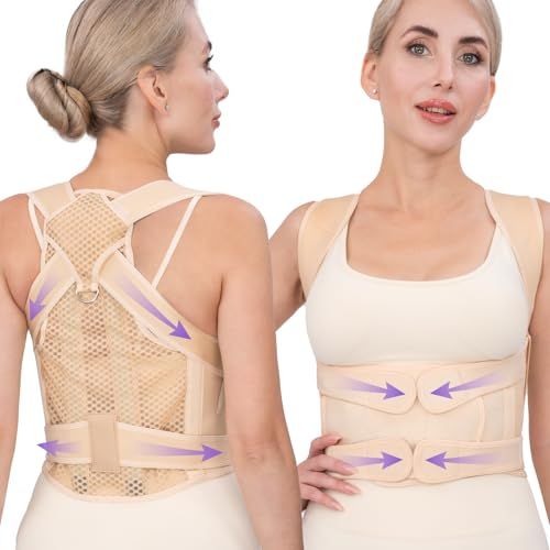 Posture Corrector Brace For Daily Use, Work, And Sports To Improve Slouching, M (Beige)