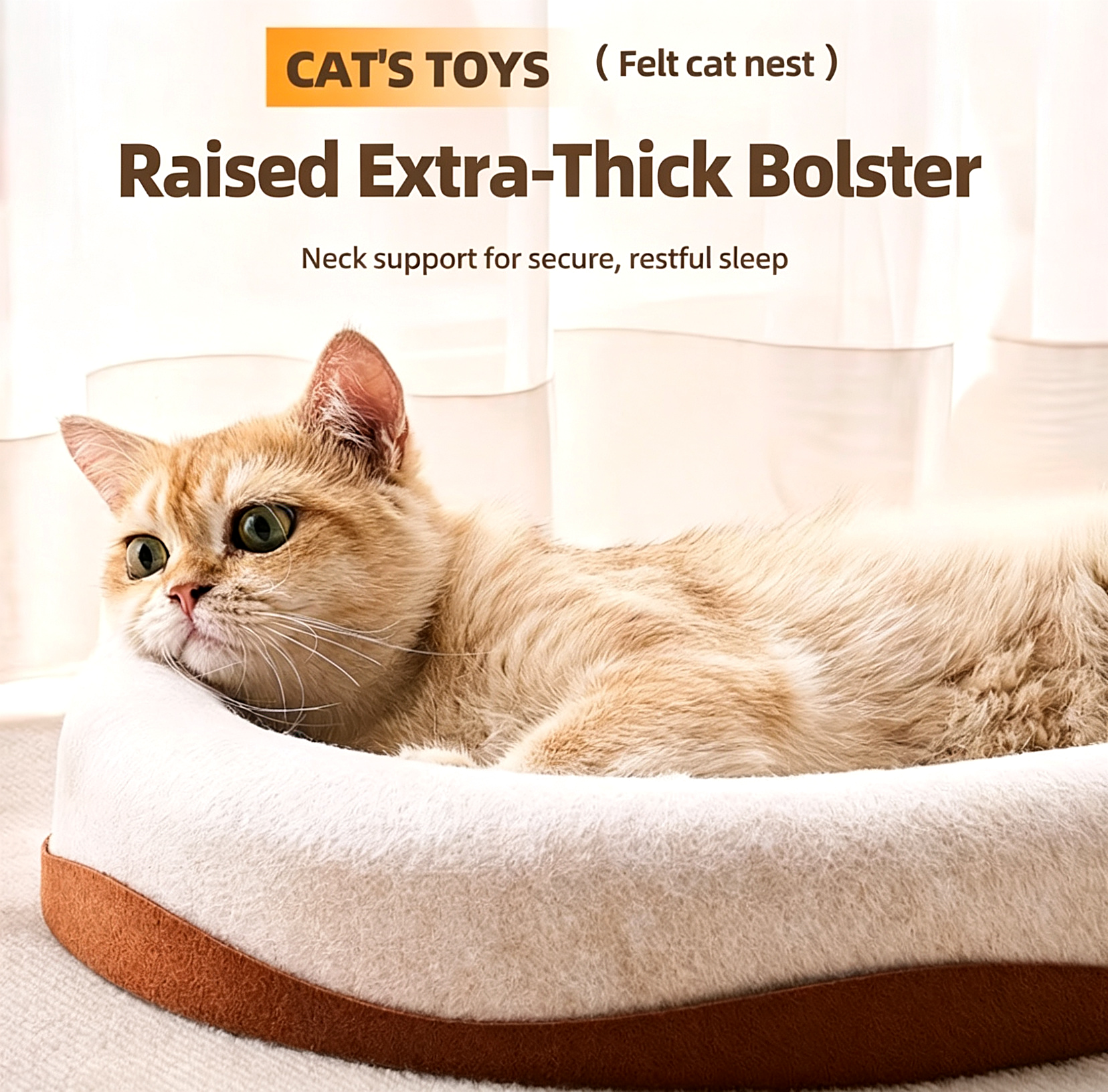 Oval Cat Scratcher Board with Teaser Wand