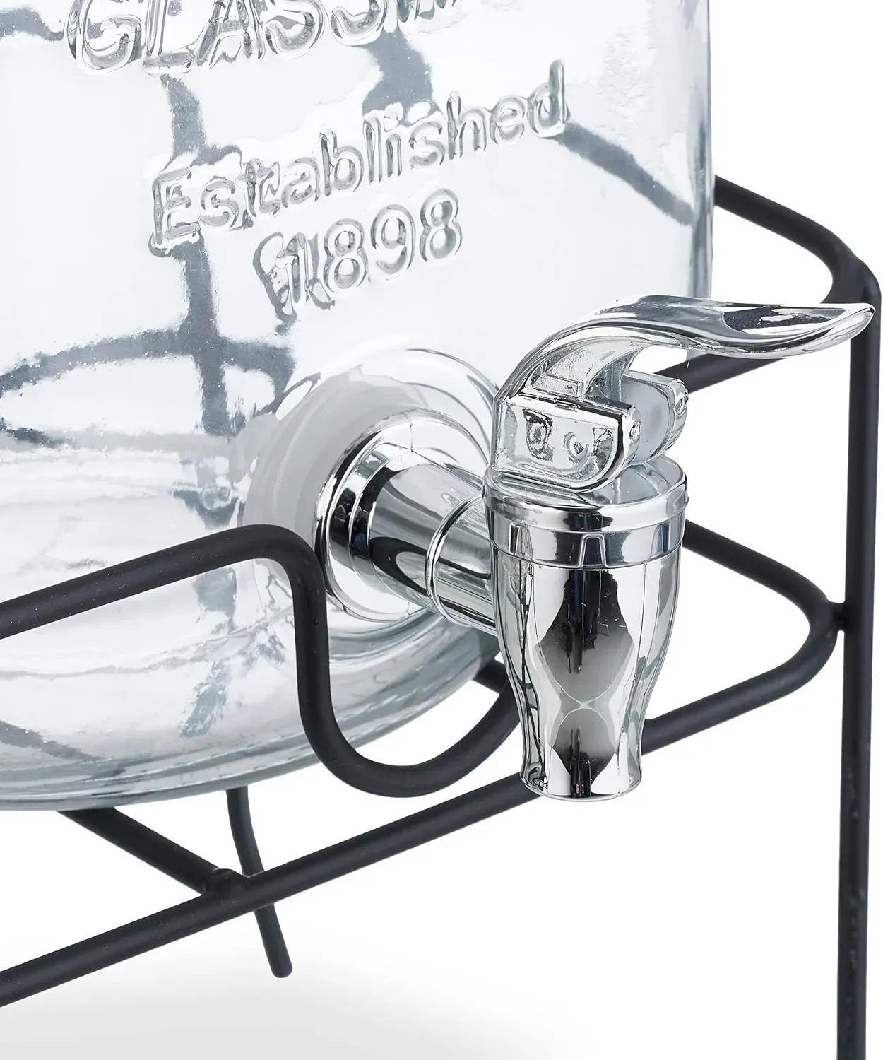 CARLA HOME 2 Pack Glass Drink Dispensers with Juice Pot Stand - 4L