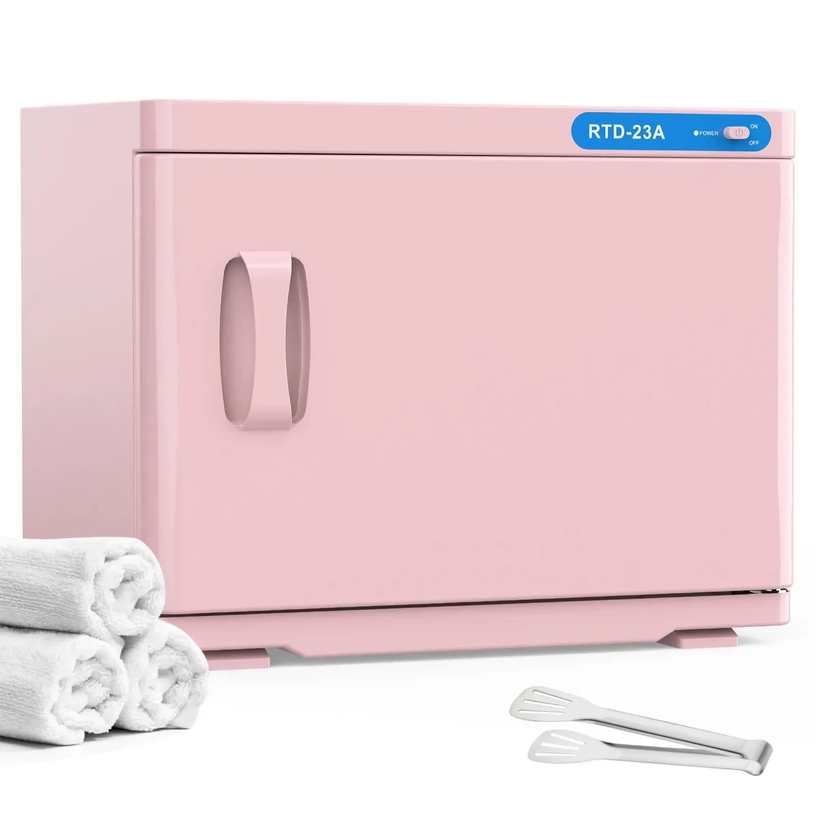 Hot Towel Warmer Cabinet 23L with UV Sterilizer Pink for Salon and Home Use