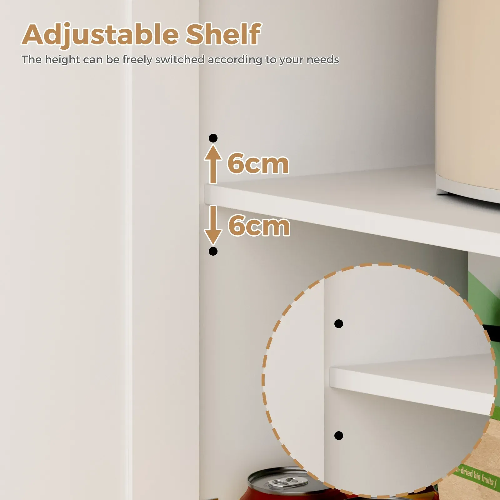 Kitchen Island Cart on Wheels with Charging Station, White, 83x38x82cm