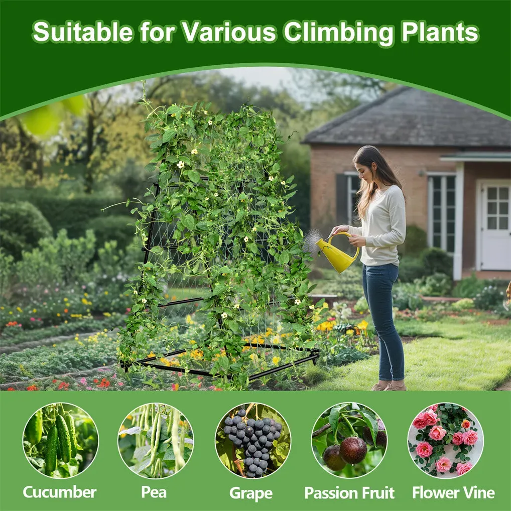 XL Heavy Duty Garden Trellis for Climbing Plants with Netting