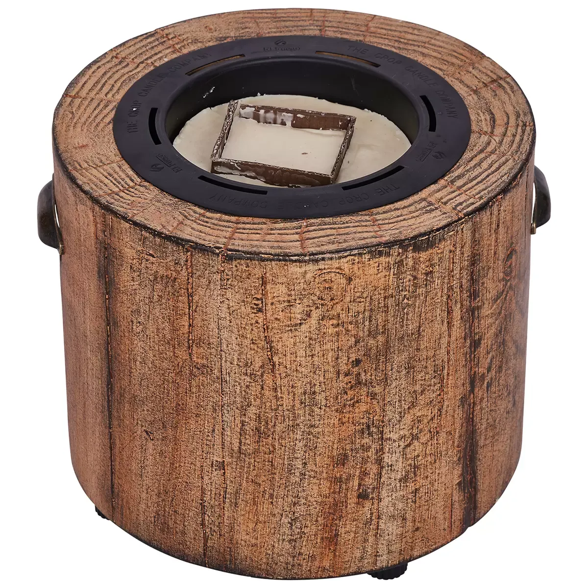 Wood Grain Eco Fuego Wood Fire Pit with 8 Hour Candle - No Smoke, 90% Less CO2