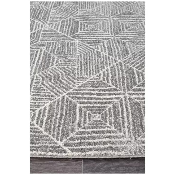 Silver Oasis Rug 230 x 160cm - Bohemian & Tribal Design, Easy to Clean, Durable Polypropylene
