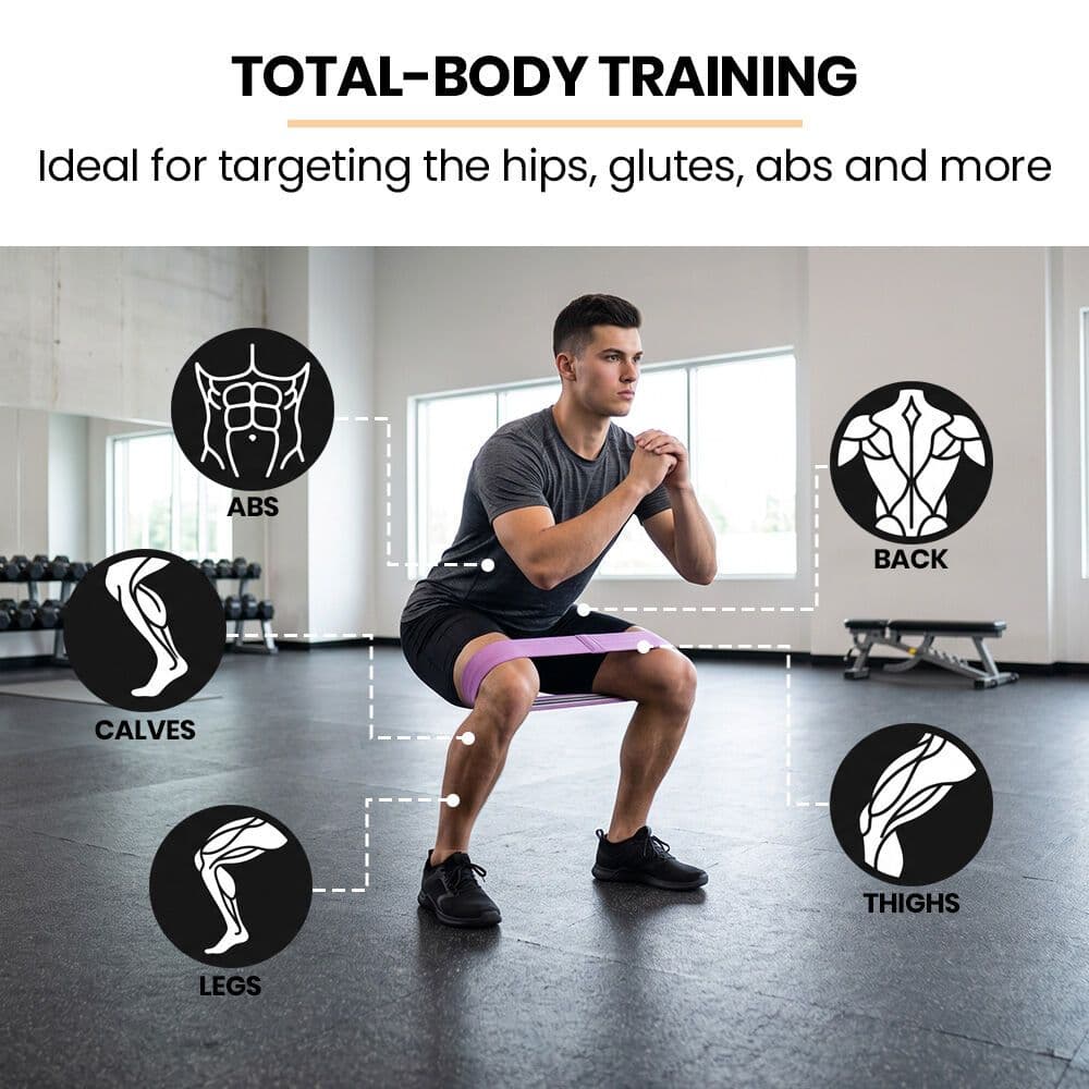 PROFLEX 3-Piece Hip Resistance Band with Storage Bag, Green, Pink, Purple Pack