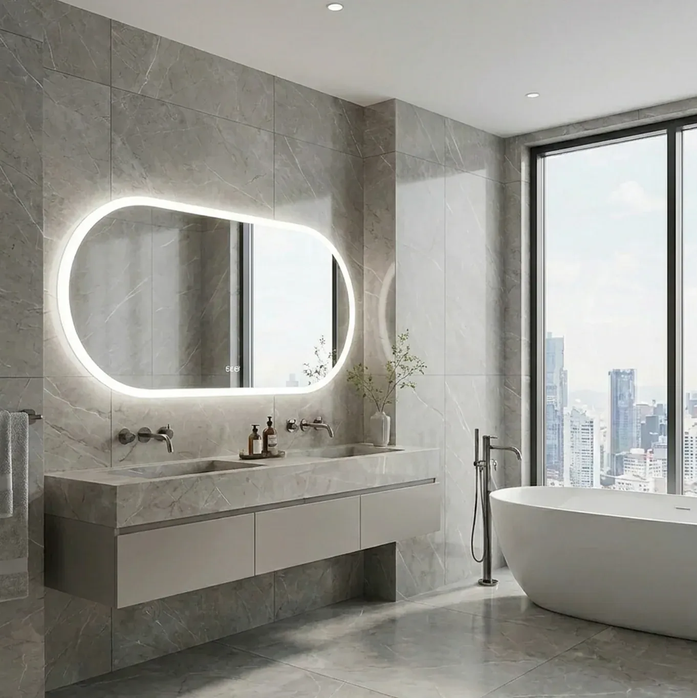 Interior Ave - 60 x 120cm Oval Frameless LED Bathroom Mirror