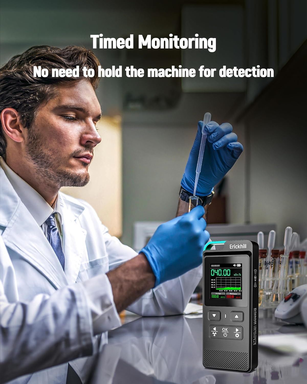 ERICKHILL 3 in 1 EMF Detector, Electromagnetic Field Radiation Detector for EF, RF, MF, WiFi,5G Signal,Triple Alarm Modes, Type-C Charging, EMF Meter for Home, Office, and Paranormal Investigation
