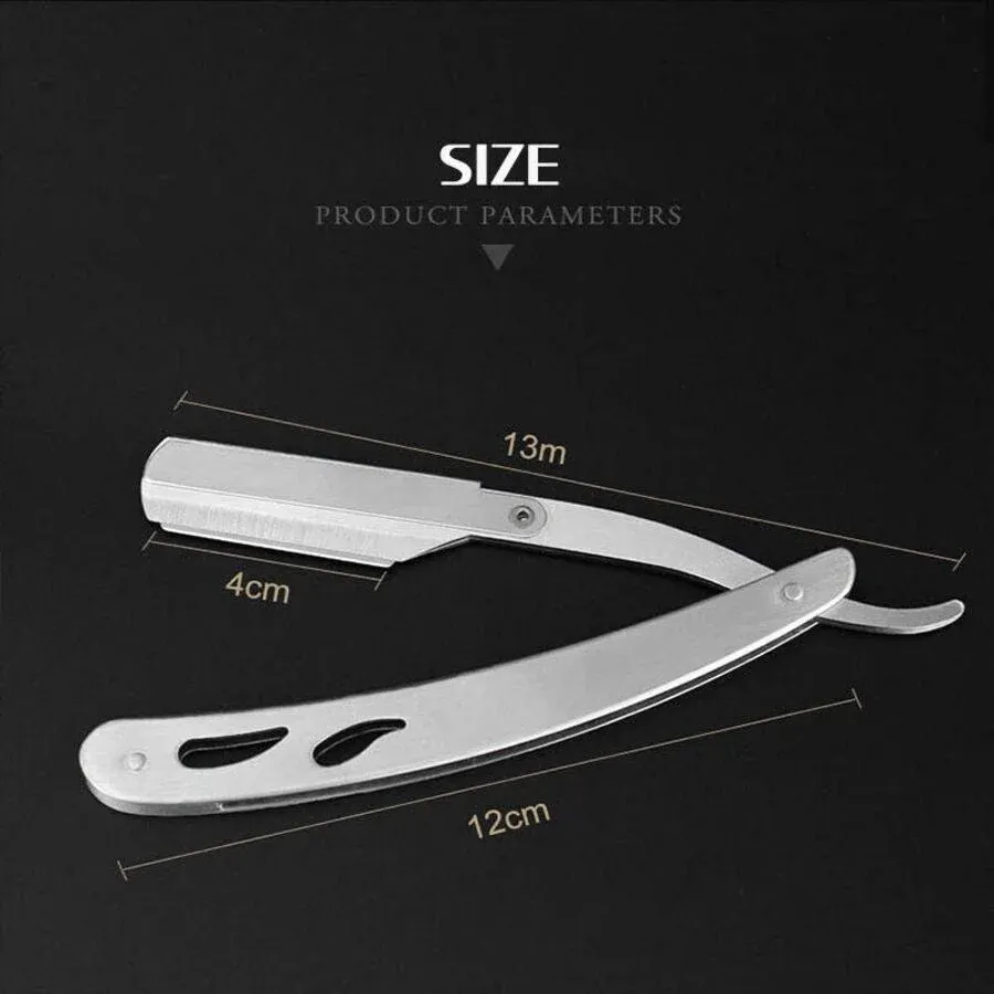Sharp Barber Salon Straight Cut Throat Shaving Razor Shavette Rasoirs with 10 Blades