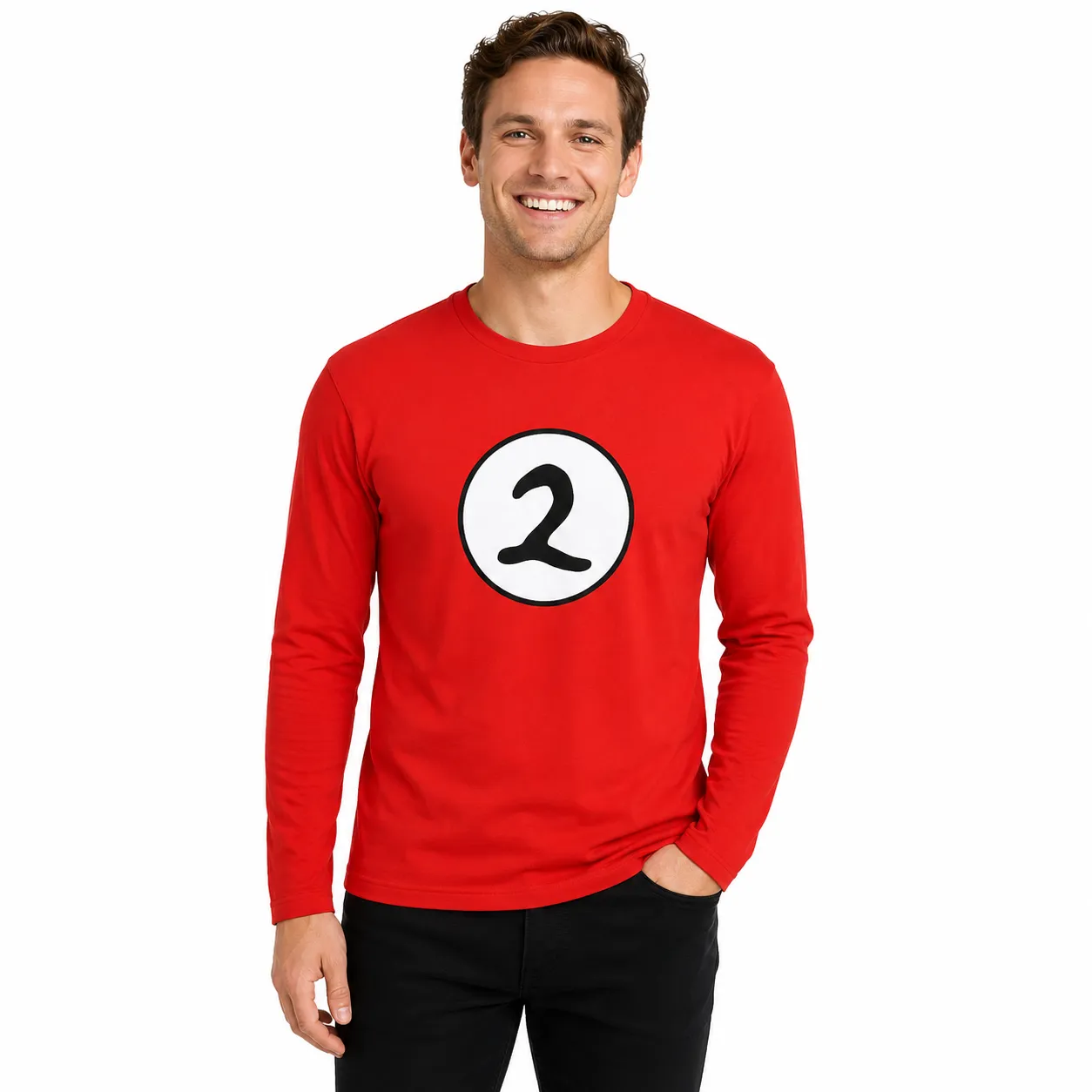 Adult Cat In The Hat Thing 2 Long Sleeve Red Top Costume Book Week